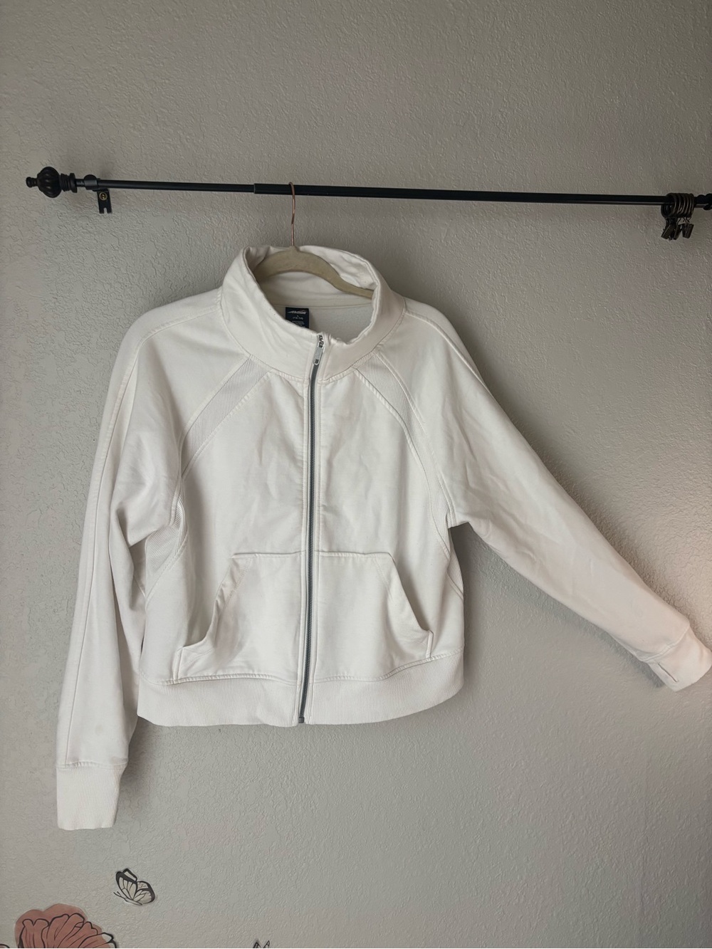 Avia Off-White Zip-Up Bomber Jacket